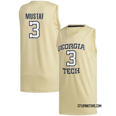 Men's Jaeden Mustaf Georgia Tech Yellow Jackets Replica Basketball Jersey - Gold