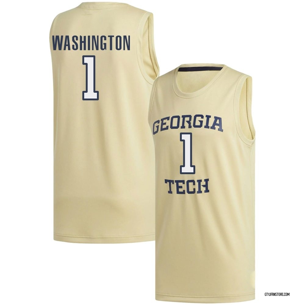 Men's Lamar Washington Georgia Tech Yellow Jackets Replica Basketball Jersey - Gold