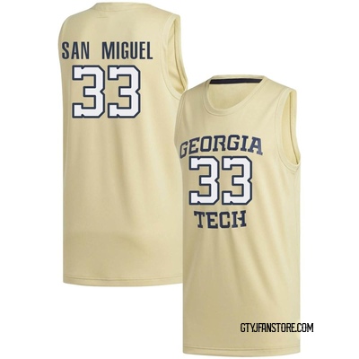 Men's Marcos San Miguel Georgia Tech Yellow Jackets Replica Basketball Jersey - Gold