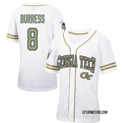 Women's Drew Burress Georgia Tech Yellow Jackets Replica Colosseum White/ Free Spirited Baseball Jersey - Gold