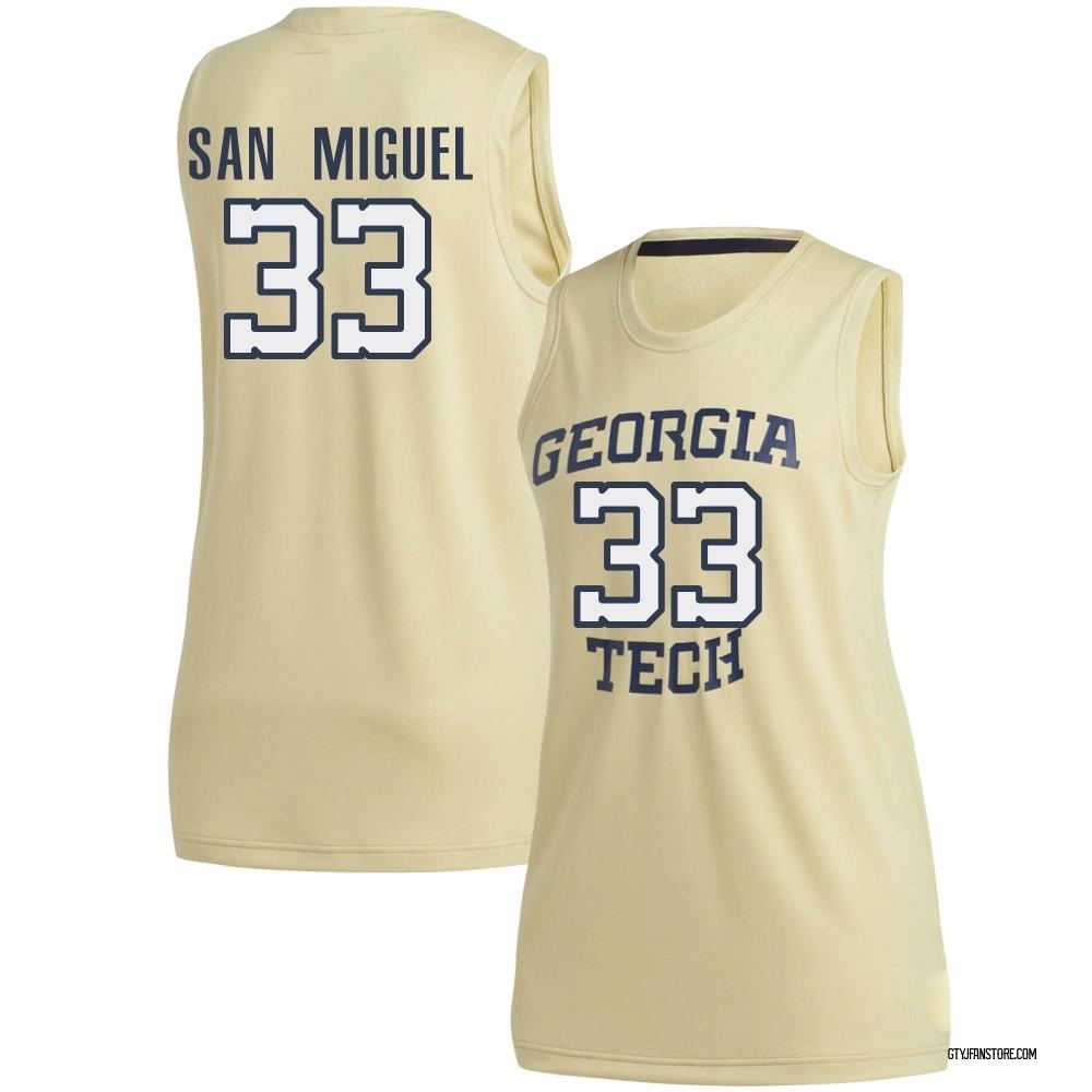 Women's Marcos San Miguel Georgia Tech Yellow Jackets Replica Basketball Jersey - Gold