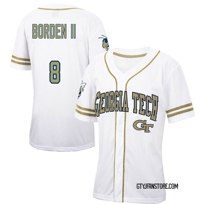 Women's Tim Borden II Georgia Tech Yellow Jackets Replica Colosseum White/ Free Spirited Baseball Jersey - Gold