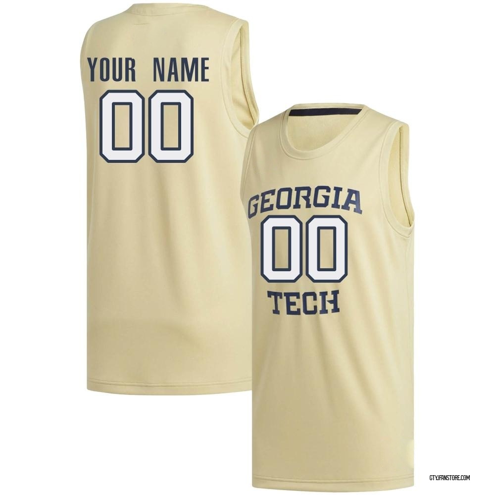 Youth Custom Georgia Tech Yellow Jackets Replica Basketball Jersey - Gold