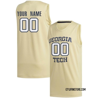 Youth Custom Georgia Tech Yellow Jackets Replica Basketball Jersey - Gold